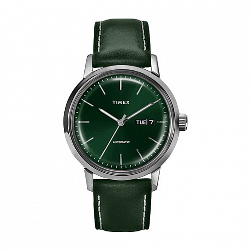 Buy Marlin Automatic Day Date 40mm Leather Strap Green Online